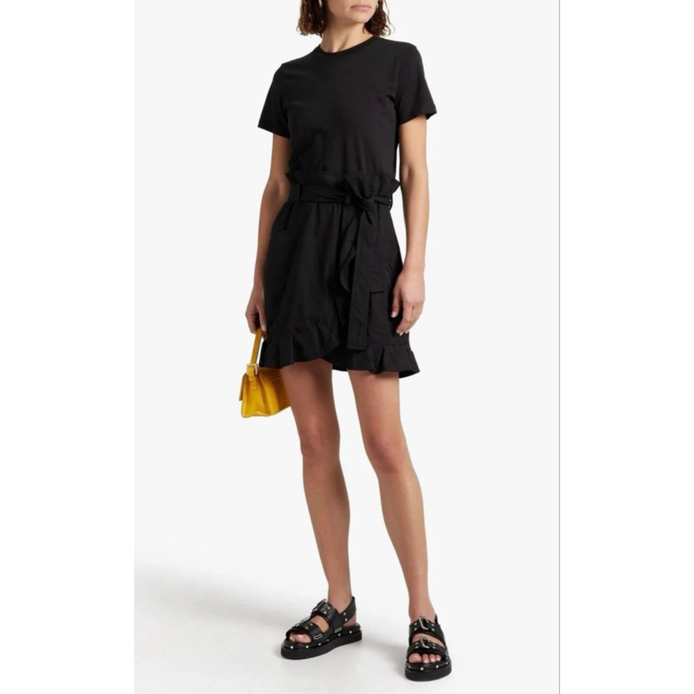 Derek Lam 10 Crosby Black Mini Dress with Ruffle Hem Size 0